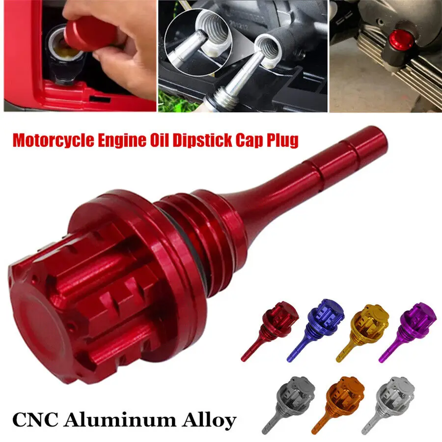 

1pcs Motorcycle Dirt Bike Modified Engine Hexagon Oil Dipstick Cap Plug Red CNC Aluminum For GY6 BWS 125CC Moto Accessories