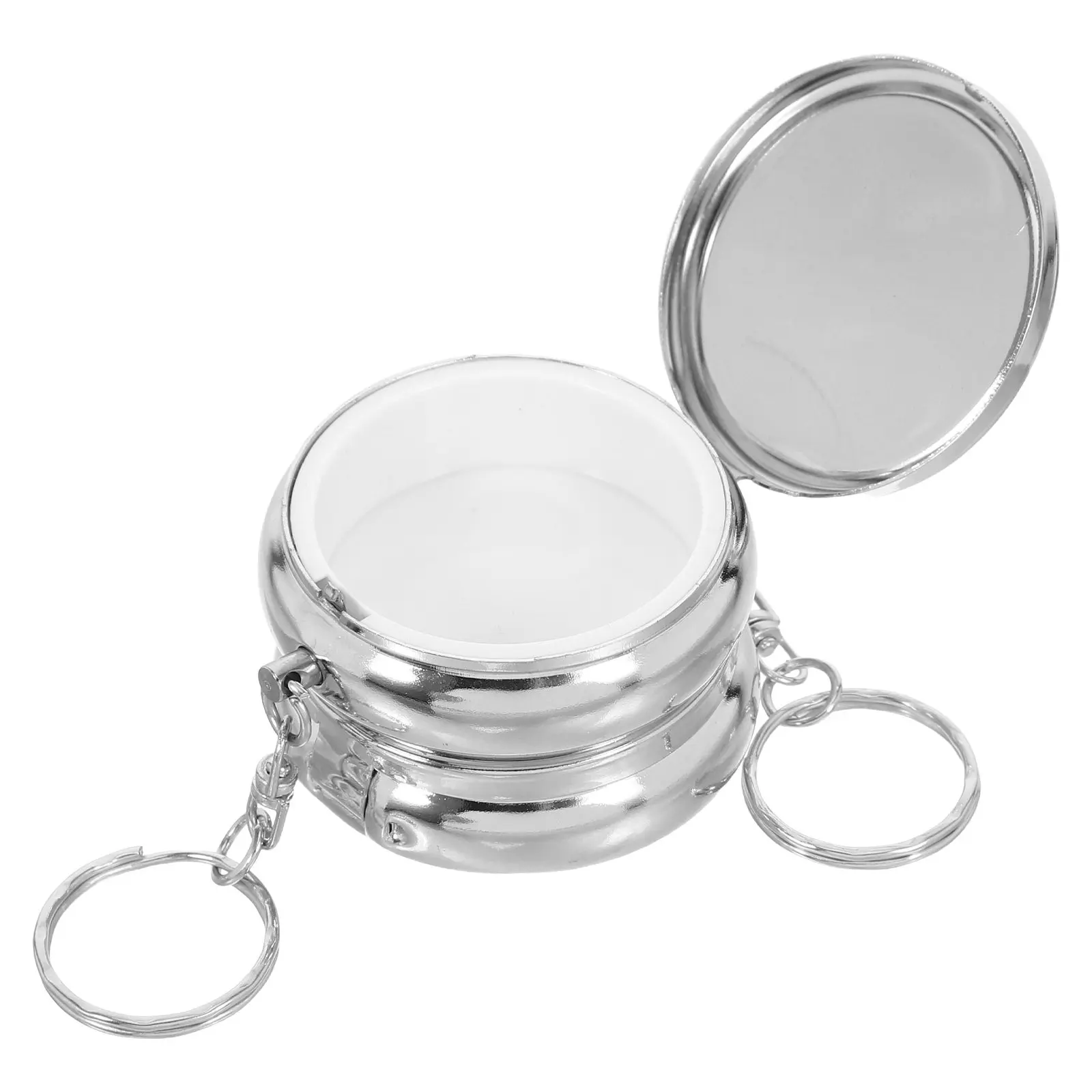 2Pcs Portable Medicine Box Keychain Mini Compact Pill Organizer Travel Emergency Daily Medication Pill Holder Keychain