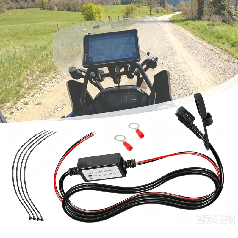 Navigator Power Cable 010-12953-03 for Motorcycle ATV UTV Compatible with Garmin Tread & Zumo XT,10-30V DC Navigator Power Cable