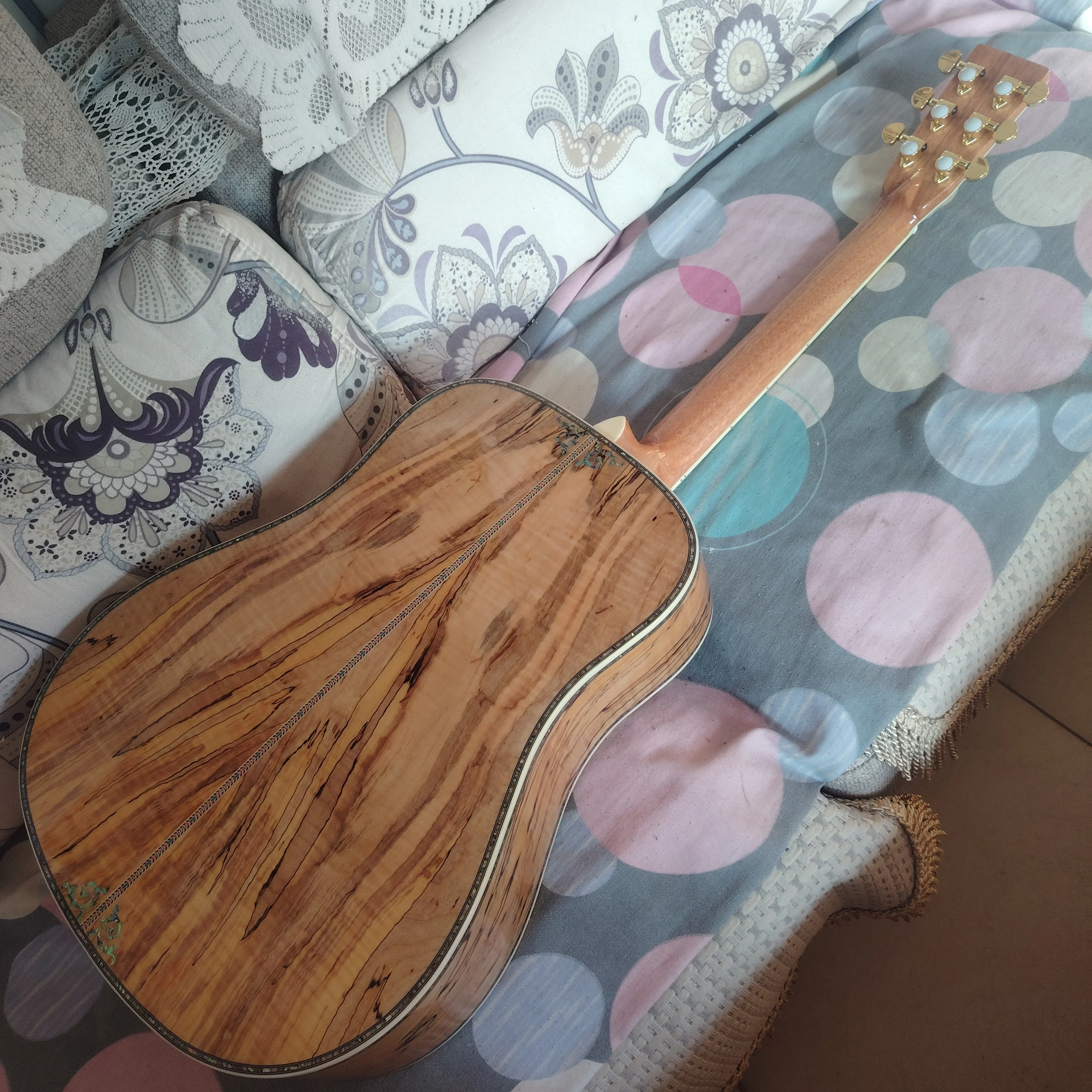 41 inches! Luxury Decayed Wood Veneered Acoustic Guitar Electric Box/Folk Guitar/Solid Spruce Top/Redwood Fingerboard/20 Sound C