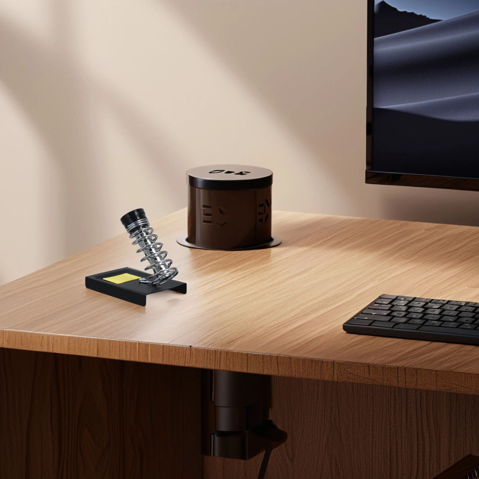 

Metal Soldering Iron Holder Stand with Tip Cleaner Multi-Use Solder Station Base for Workbench Portable Deskside Soldering