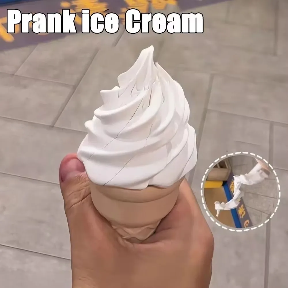 Retractable Structure Ice Cream Sword Curved Shape Smooth Surface Retractable Sword Colorful Cone Ice Cream Prank