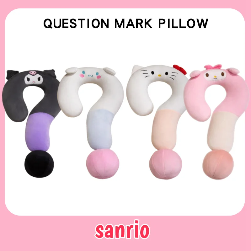 

Sanrio Hello Kitty Kuromi Purin Cinnamaroll фигурка милый мягкий самолет дорожная подушка вопросительный знак KT подушка для шеи подарок на день рождения