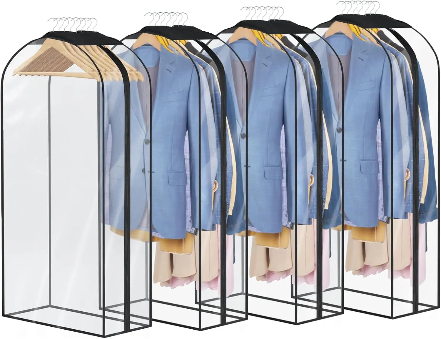 

Garment Bags Garment Covers for Hanging Clothes, 10" Gusseted Clear Suit Bags for Clothes Storage, Garment Bag for Close