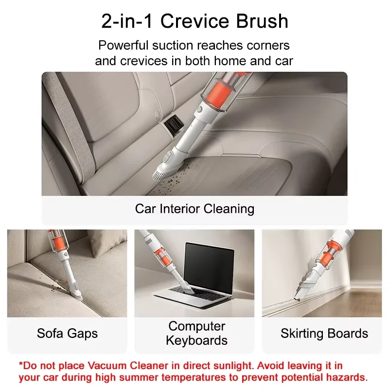 Original MIJIA Lightweight Vacuum Cleaner 22000Pa 110000rpm 860g 40Min 5-Stage Filter Type-C 200ml for Car Home Pet Hair