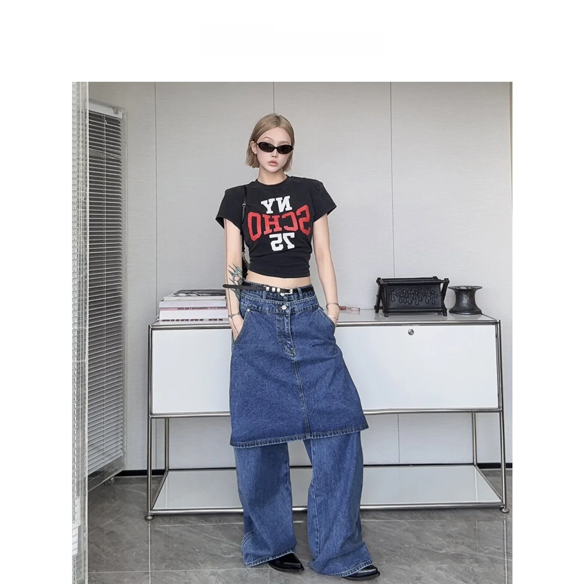

IAMCPLUS 2026SS Printed Casual Style Short Sleeve round Neck T-Shirt Women's Fashion Cotton Polyester Blend Short Length Text...