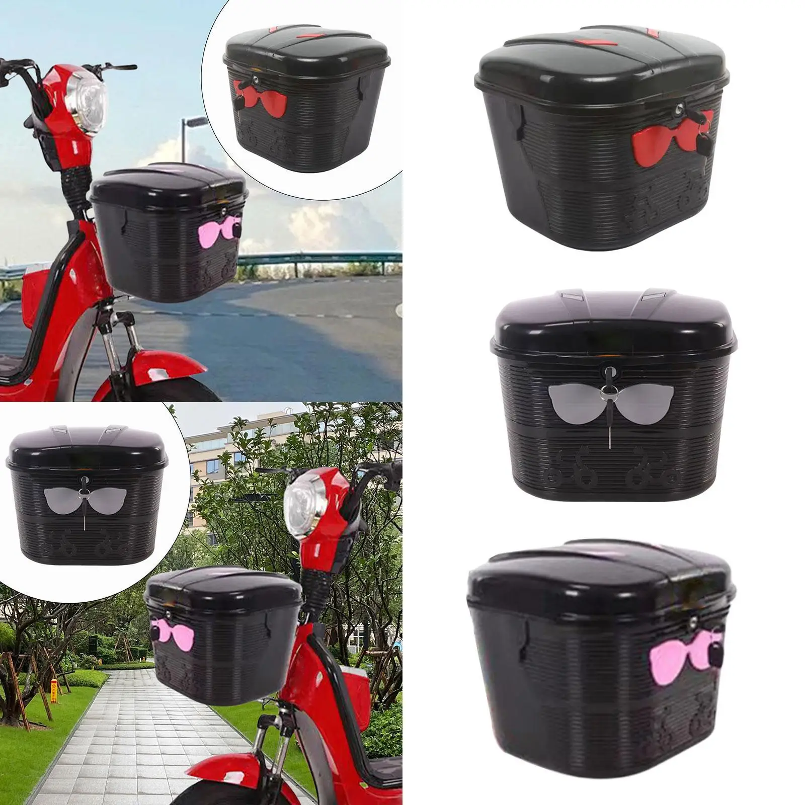 Przedni kosz na rower elektryczny z zamkiem Praktyczny, lekki, uniwersalny bagażnik rowerowy do jazdy na rowerze