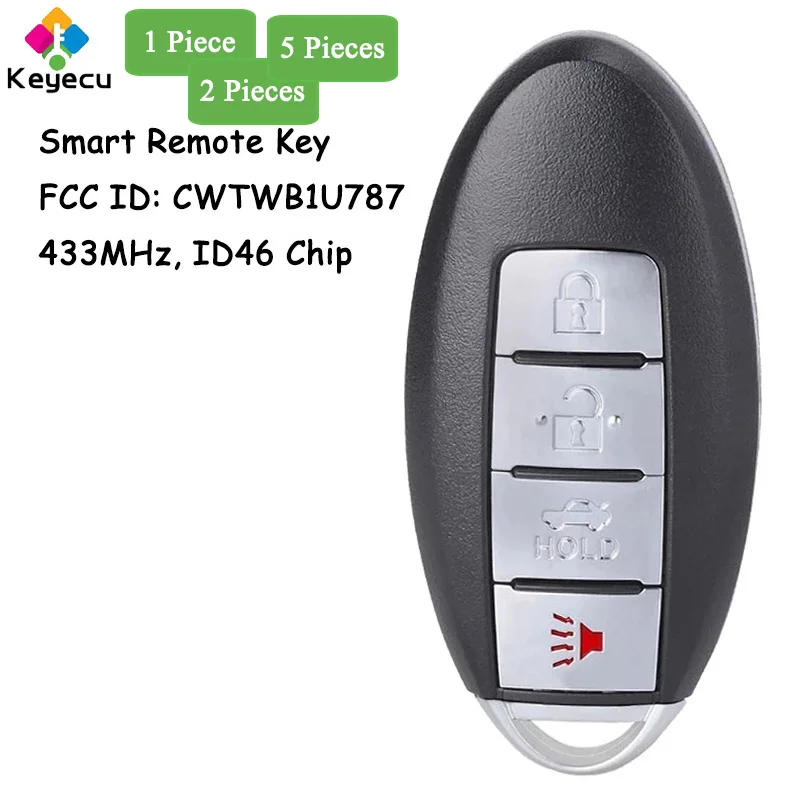 

KEYECU Smart Remote Car Key With 4 Buttons for Nissan Armada Sentra Versa Sunny for Infiniti Q70 M56 M37 M35 QX56 Fob CWTWB1U787