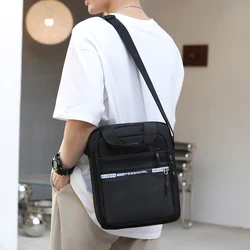 Grote Capaciteit Schoudertas Voor Mannen Toevallige Waterdichte Nylon Messenger Bag Zwarte Business A4 Papier Reizen Handtassen