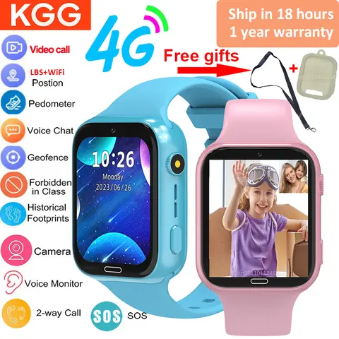 어린이 스마트 시계 4G 영상 통화 손전등 SOS 방수 WiFi LBS 추적기 위치 콜백 어린이 Smartwatch 카메라 Best5