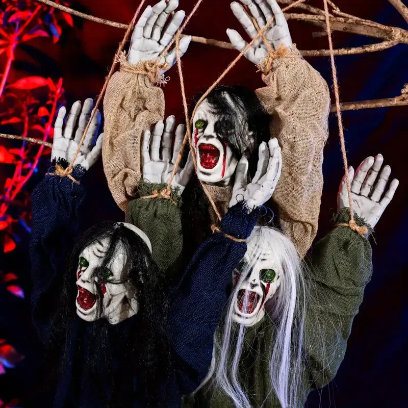 1 Piece Halloween Hanging Creeping Ghosts Long Hair Ghost Haunted House Secret Room Horror Props Decoration Use