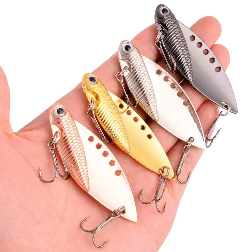 4/15pcs Metal VIB Fishing Lures 7g/10g/15g/20g Spinner Spoon Crankbait Silver/Gold/Copper Vivid Vibrations Bass Hard Lure Tackle view 5