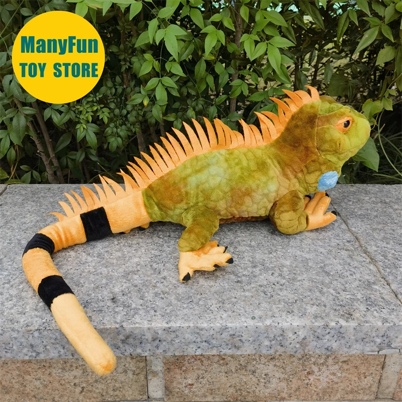 Green Iguana Plüschtier, realistisches Marine Iguana Plüschtier, lebensechte Eidechse, Stofftier, amerikanische Iguana, Simulationspuppe, Spielzeug, Geschenk