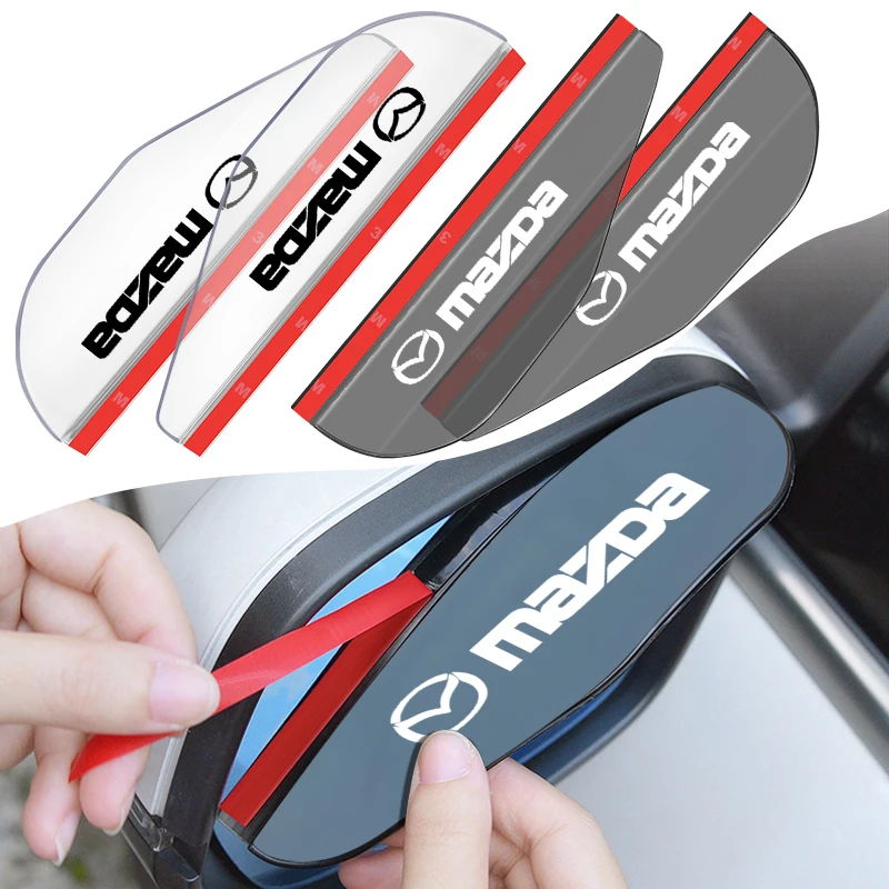 Mazda için 2 3 6 5 Atenza CX3 CX5 MX5 CX7 Axela CX30 CX90 CX60 2 Adet Araba Dikiz Yan Ayna Yağmur Kurulu Kaş Koruma Güneşlik