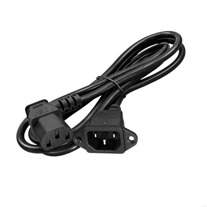CORA C14 Inlet Power Extension Cable with Mountable Structure and C13 End for Direct Power Delivery Between Specified Ends