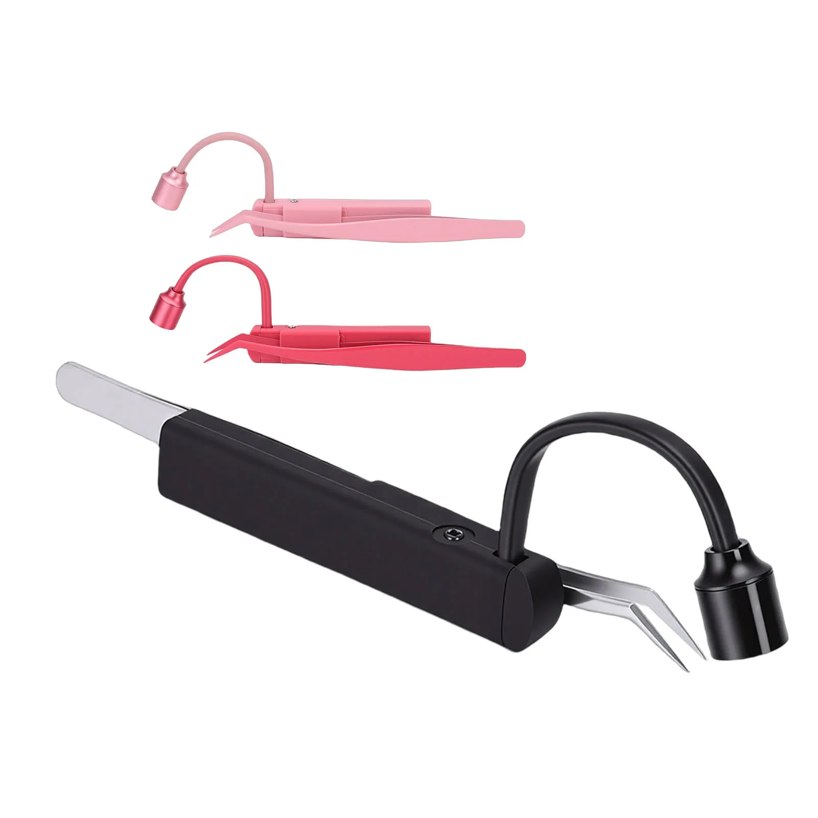 LED Lash Lamp 1W 395nm Fast Glue Curing Light and Portable Tweezers for Eyelash Extension Lash Extension Lamp Lash Tweezers Lamp