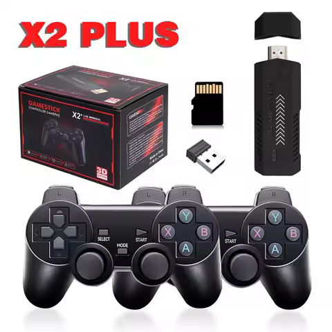 X2 Plus Game Console GD10 Pro 4K Game Stick 128G 30000 Game 3D HD Retro Video Game Console Wireless Controller TV For PS1/N64