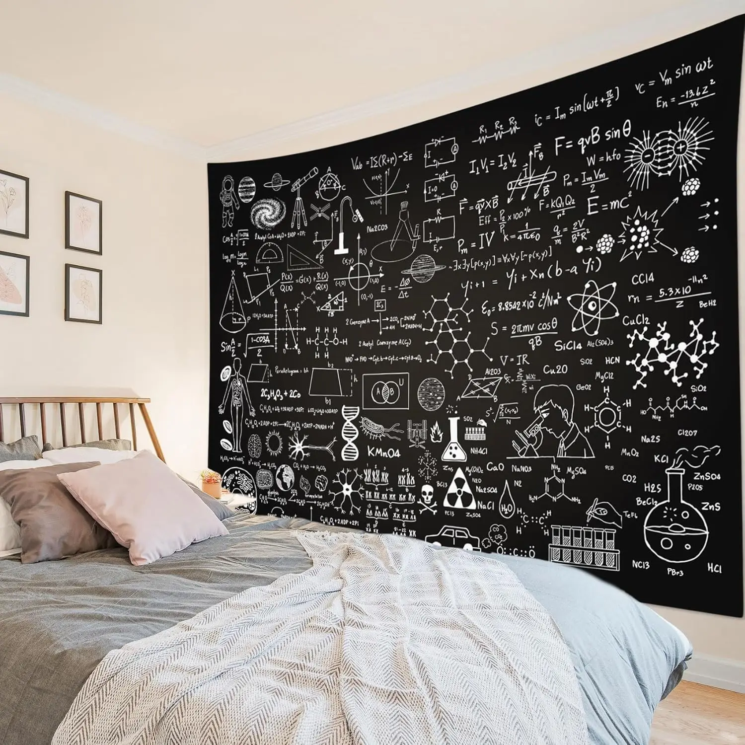 نسيج قراءة الفصل الدراسي على شكل فراشة وردية وخريطة العالم مع اقتباسات ملهمة، نسيج لغرفة النوم الجمالية