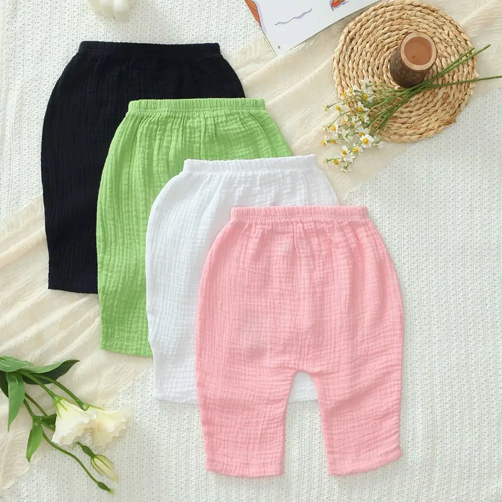 

4 шт. удобных хлопковых штанишек для малышей, мягкие леггинсы для мальчиков и девочек, однотонные базовые модели