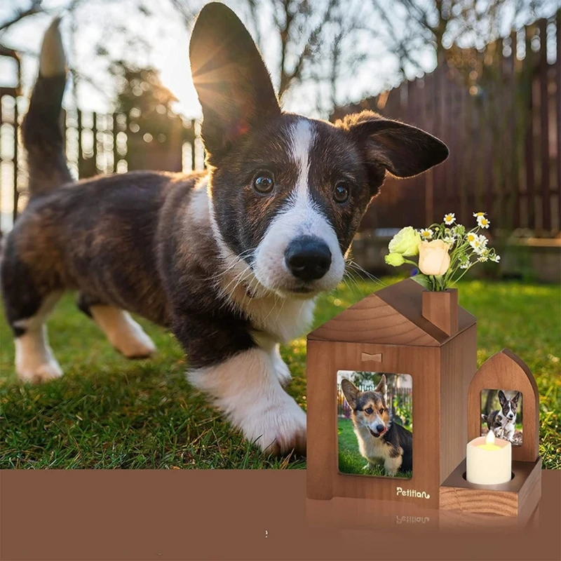 2025 New Pet Urns with Photo Frame Funeral Cremation Small Box  Urn Loving Memory Pet Picture Frame  Holder Handicraft