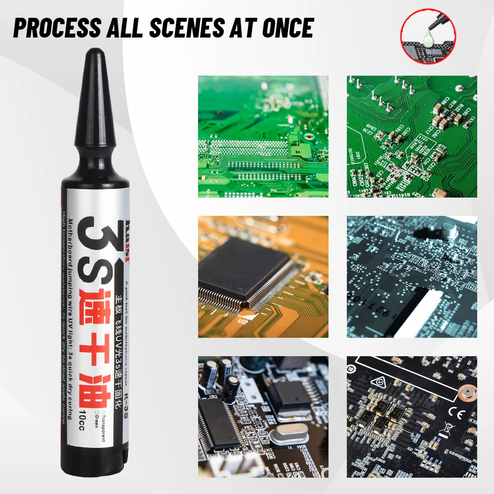 Kaisi 3S Quick-drying Solder Mask Ink UV Curing For BGA PCB Motherboard Paint Curing Insulating Protect Solder Paste Flux Oil