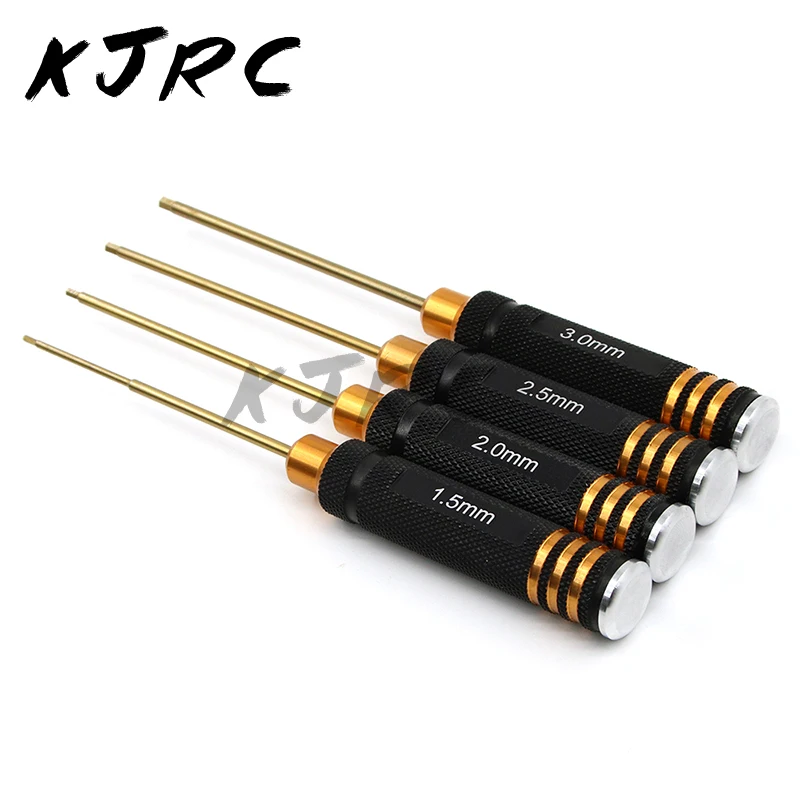 4 Pcs/set Titanium Plating 1.5/2/2.5/3mm Hexagon Screwdriver Screw Driver Tool Kit for RC Model Car Boat Airplane