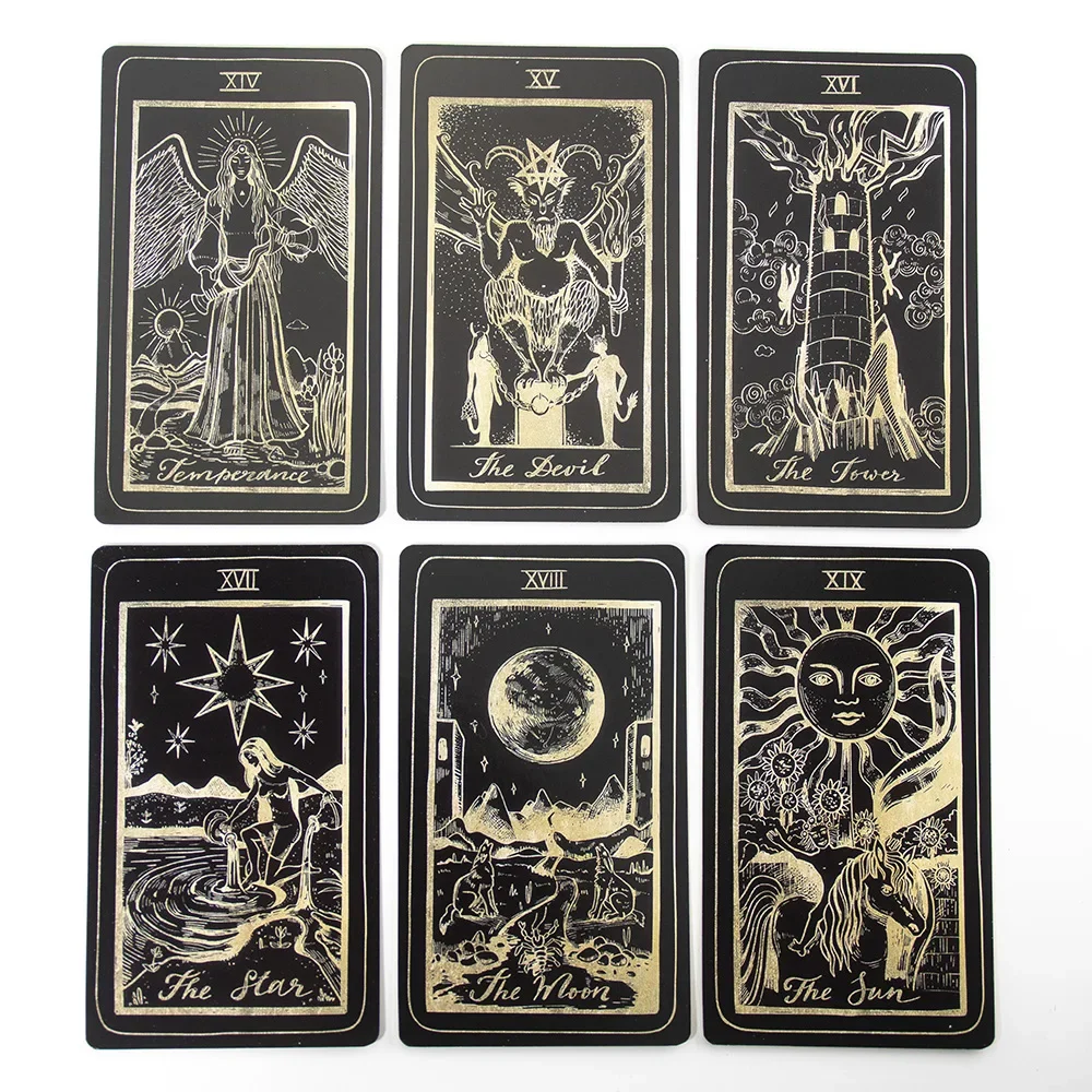 Luna somnia Tarot 78 pcs cards 1:1 Size Gilded Edge Guide book Tarot Board games