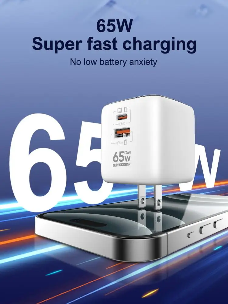 LDNIO Gan 65w Fast Charger Type C Us Uk Eu Plug High Speed Charger For Iphone 16 Xiaomi 14 Oneplus Portable Charge fast Charging