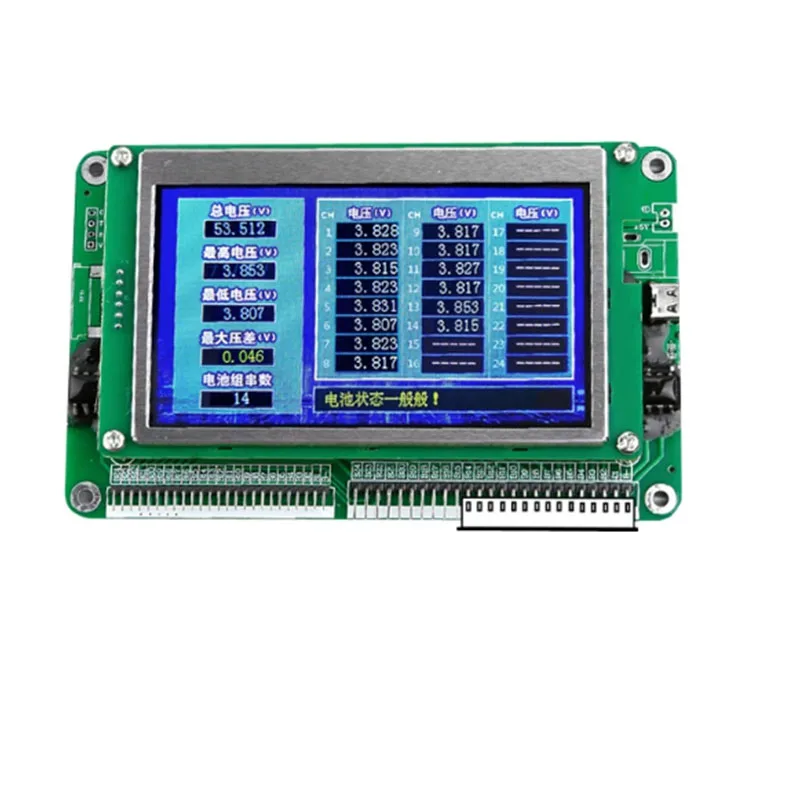 1S - 24S Lithium Battery Pack Single Cell Voltage Tester Measurement Every Series Volt Li-ion Lifepo4 LTO 3mv LCD Screen Display