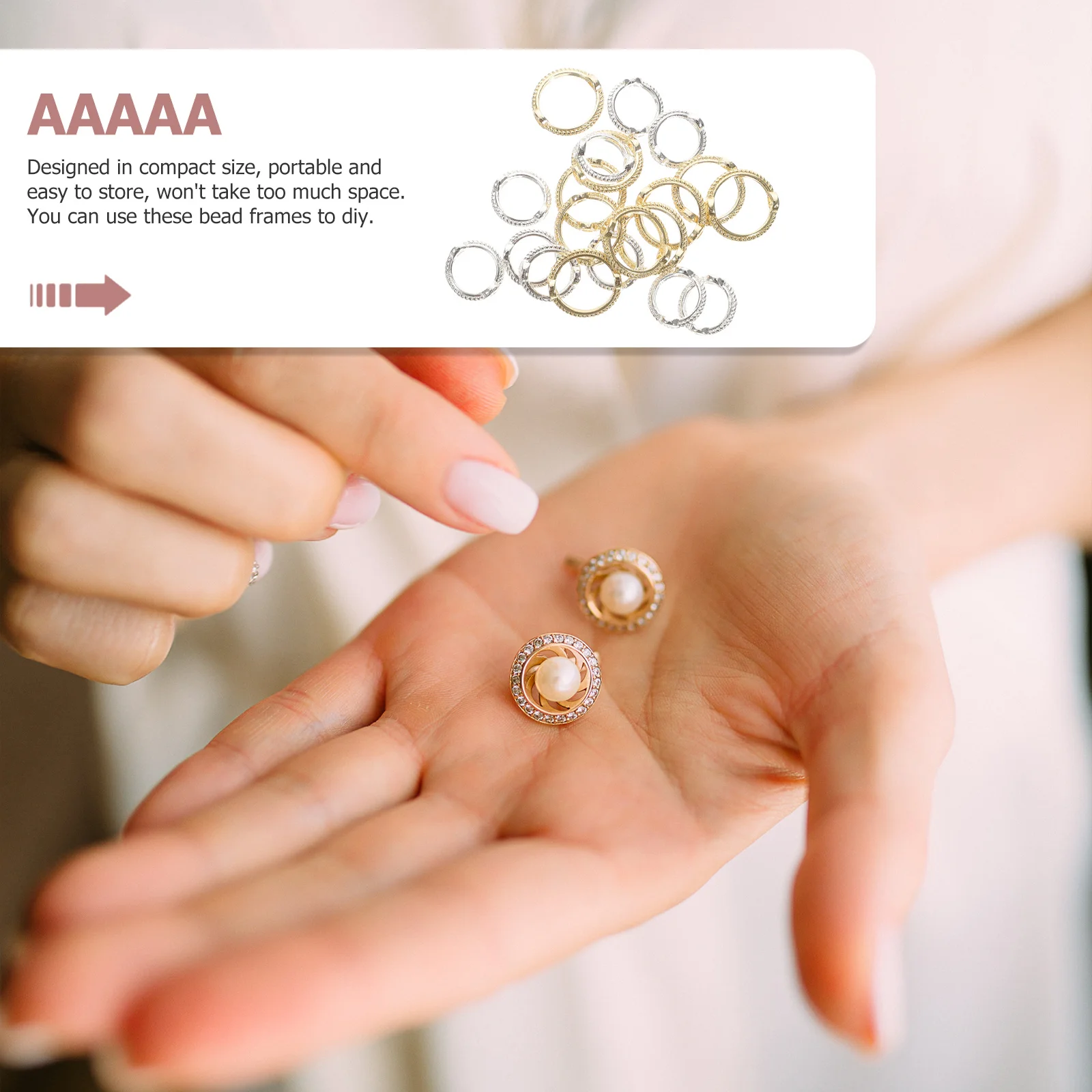 

40Pcs Beading Frames Round DIY Jewelry Making Components for Necklace Bracelet Earrings Sweater Chain Decorative Use