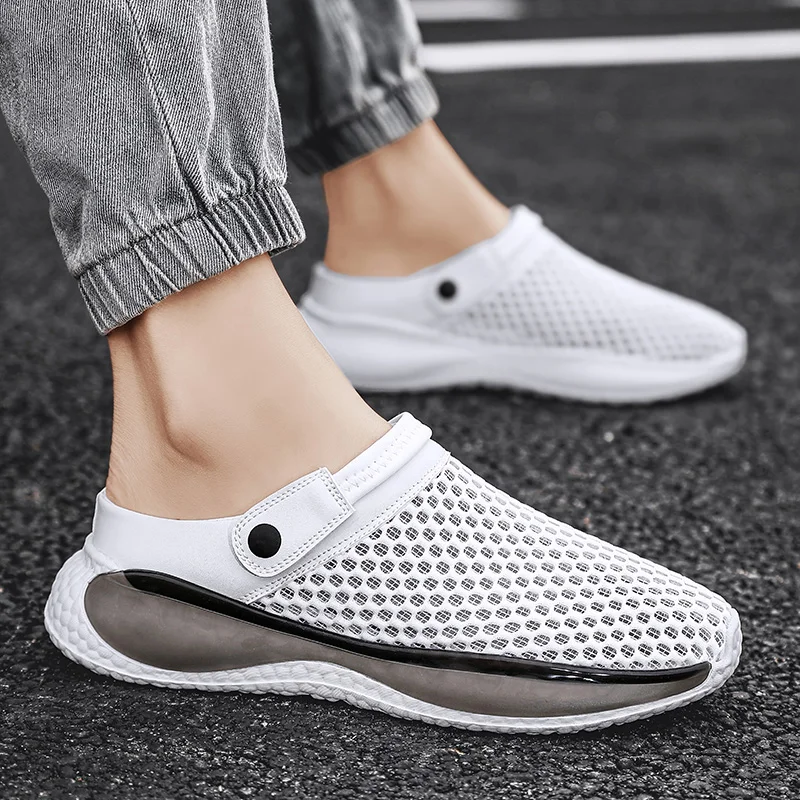 Hot sale hollowed out summer breathable men\'s net cloth outdoor river tracing shoes quick-drying shoes large size hiking shoes