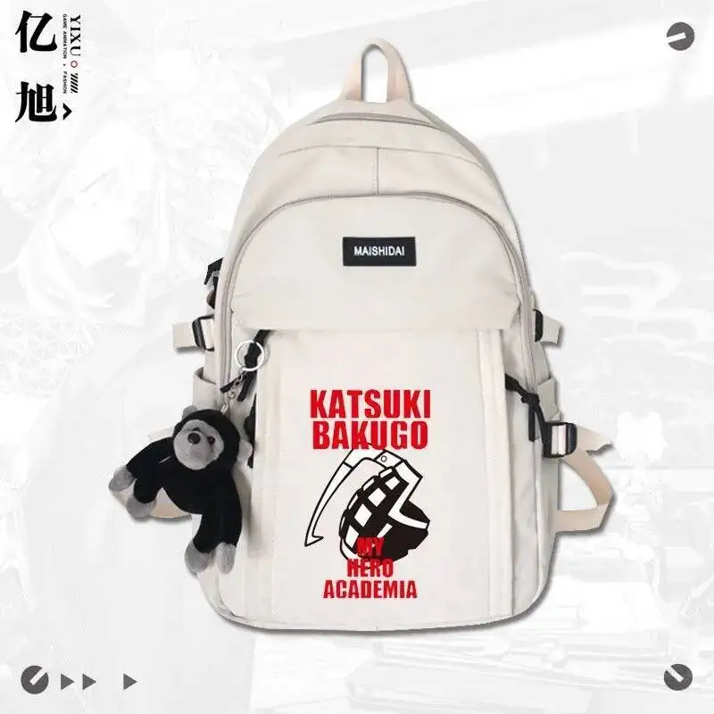 

Anime Game Black White Red Green My Hero Academia Student Teens School Bags Large Capacity Backpacks