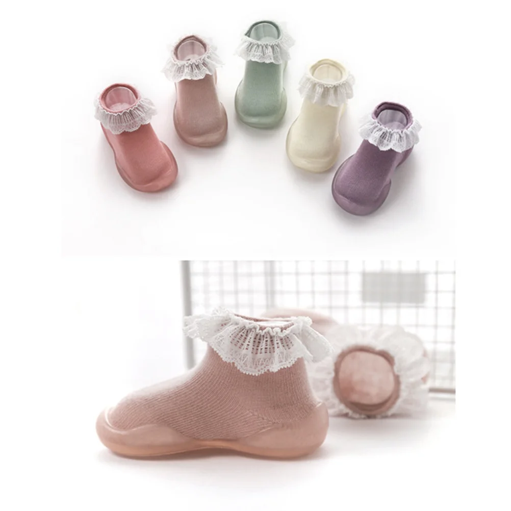 

1 Pair Non-Slip Baby Floor Toddlers Ankle Socks Winter Warm Room Socks Newborn Gift Size 20/21 Light Pink