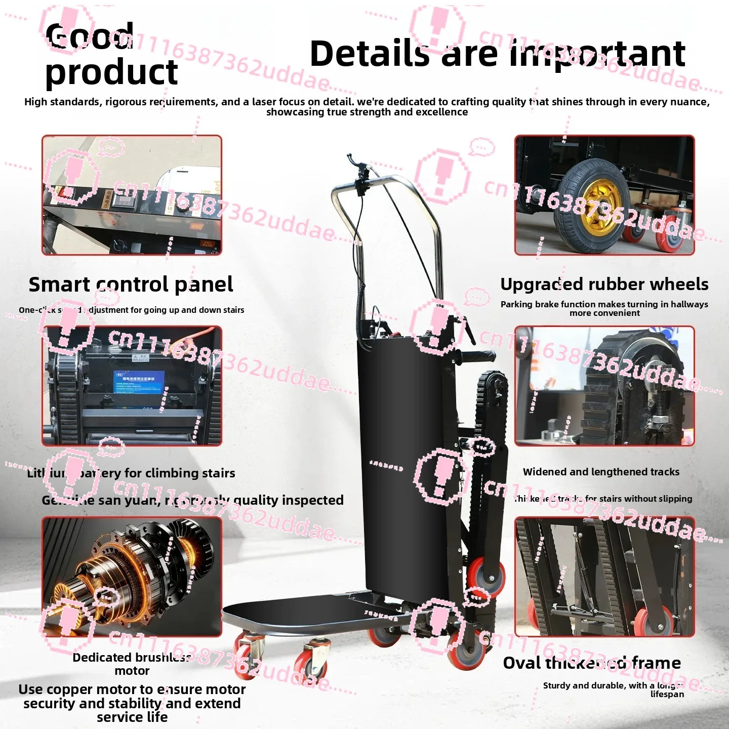 Electric Crawler Climbing Machine Up and Down Stairs, Truck, Automatic Mute, Household Appliances Climbing Artifact, Foldable