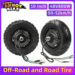 10 inch 48v800w Hub Motor with Off Road Tire and Road Tire 23N.M Electric Bicycle High Speed 40H Scooter Motor Wheel