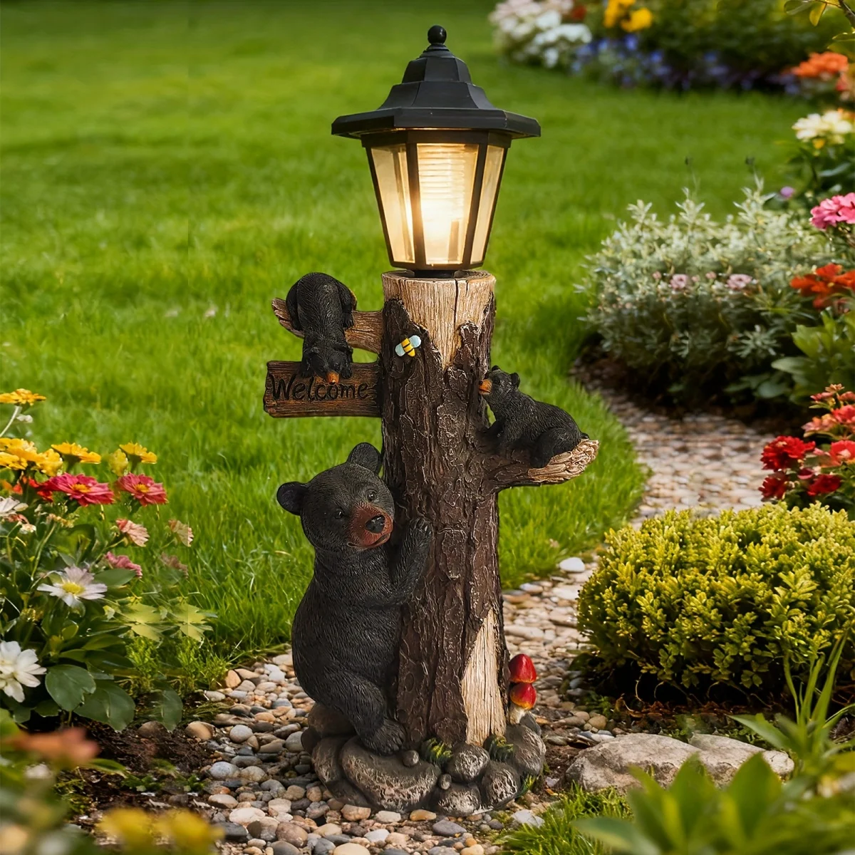 Patung beruang hitam sebagai t - Outdoor Lighting On Trees ulasan dan harga