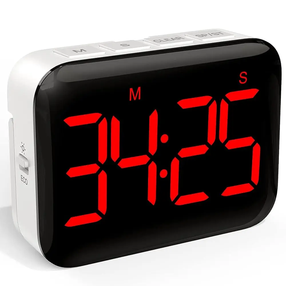 Large Display LED Digital Kitchen Timer Magnetic Electronic Count Up Countdown Timer Home Cooking Baking Classroom Study Timer