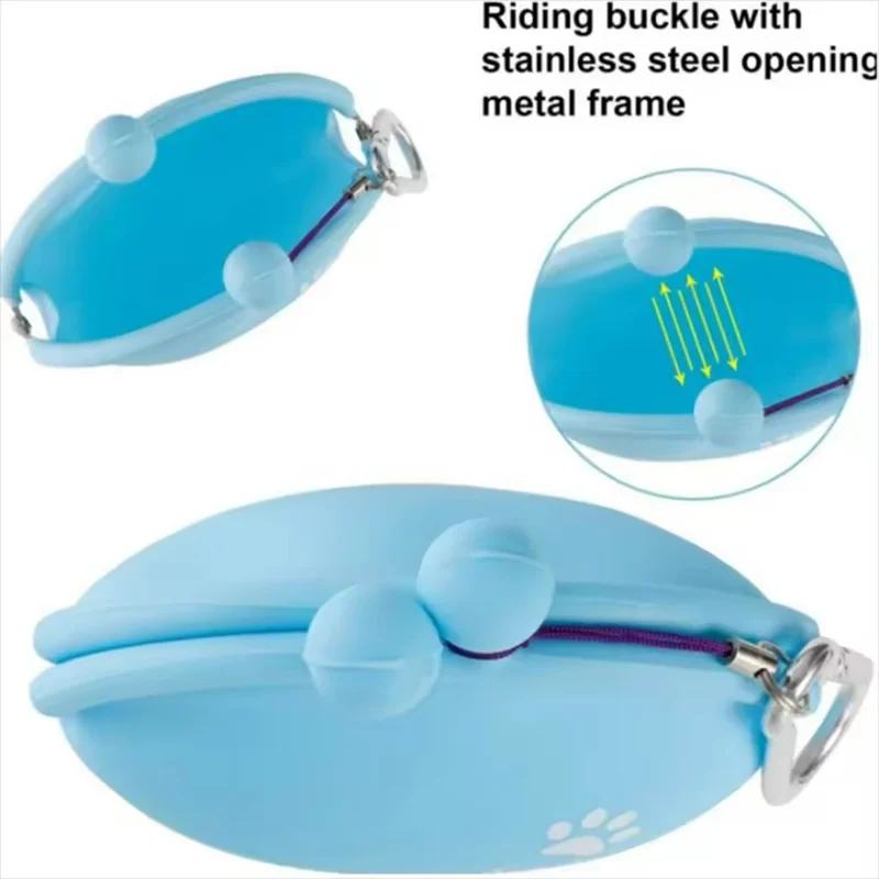 حقيبة محمولة متعددة الوظائف من السيليكون لعلاج الكلاب للتدريب في الهواء الطلق متعددة الوظائف حقيبة الوجبات الخفيفة للحيوانات الأليفة مع مشبك #4