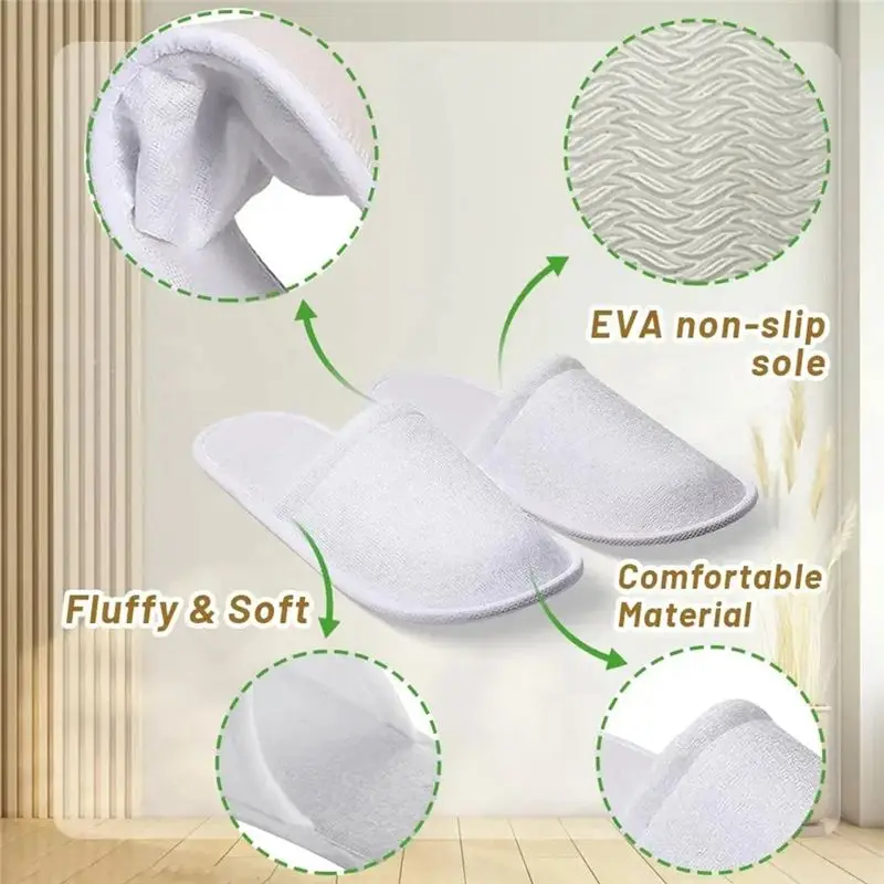Disposable Slippers 20 Pairs Of Enclosed Bathroom Slippers Suitable For Home Guest Reception Shoes Cheap SPA Eco-Friendly
