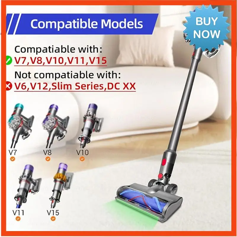 

BISM Quick Release Cleaner Head For Dyson V7 V8 V10 V11 V15 Vacuum Attachments With LED Headlights For Hardwood Floor Carpets