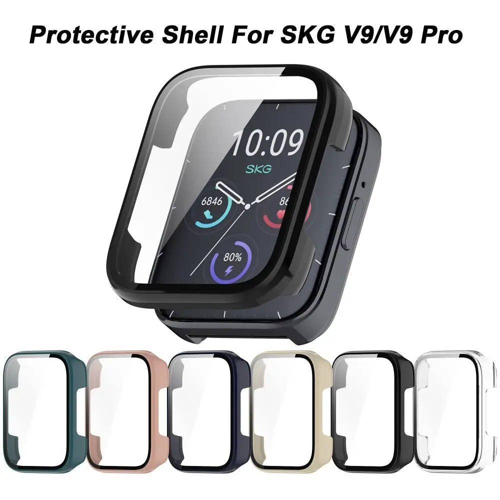 Жесткий ПК + закаленный защитный чехол с защитой от царапин, защита экрана смарт-часов, полное покрытие, аксессуары, чехол для SKG V9/V9 Pro