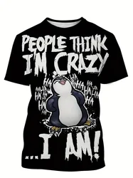 Vintage Men's T Shirt Summer Short Sleeve Cartoon Penguin 3d Print Tops Street Casual Sports Oversized Clothing Animal T-Shirts