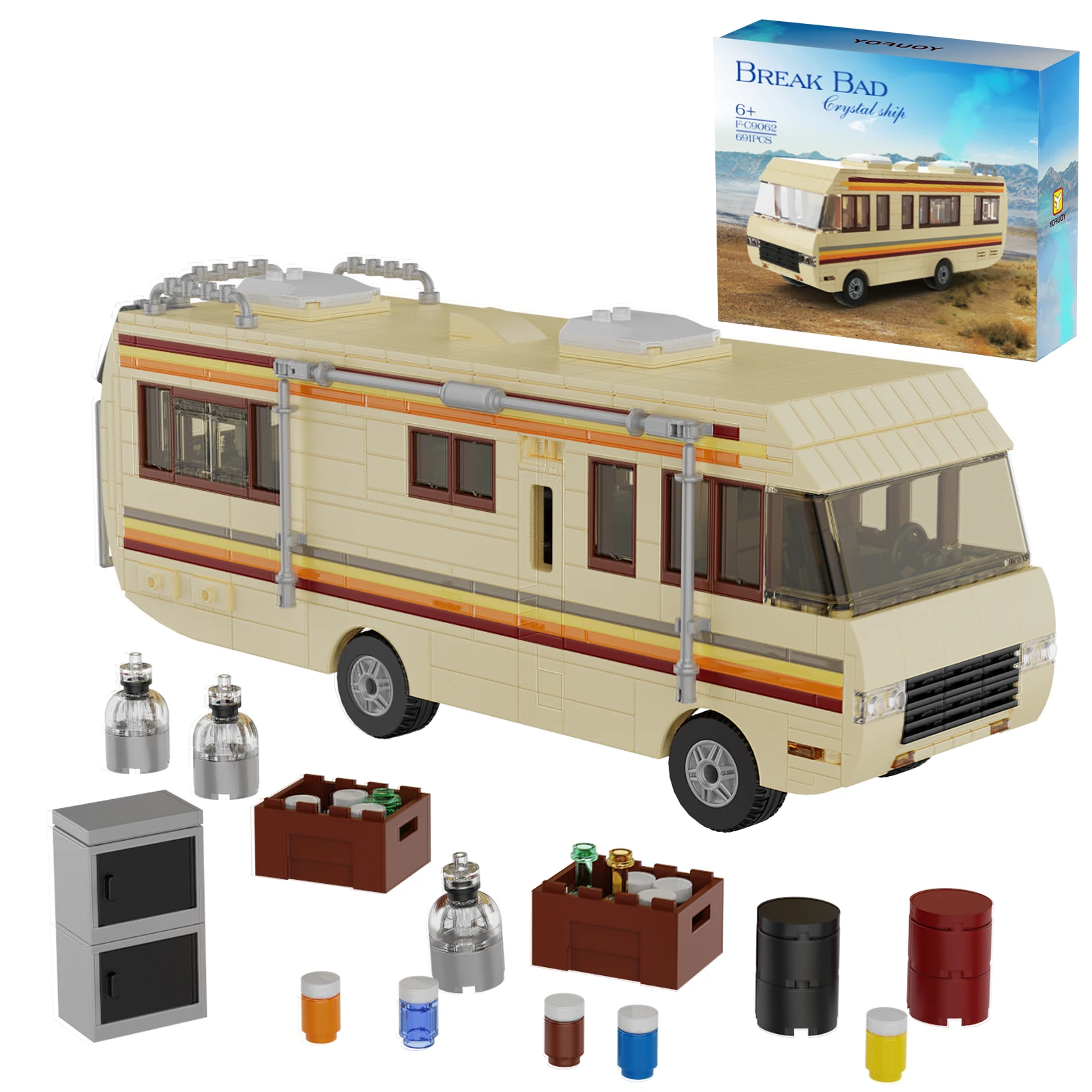 

MOC Breaking Bad Car Building Blocks Set Vehicle Van Model with Instruction Bricks Toys For Children Birthday Christmas Gifts