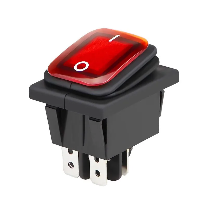 5PCS KCD4 light switch waterproof boat-shaped switch KCD4 silver contact high current power supply switch 2/3 position 4/6 pin