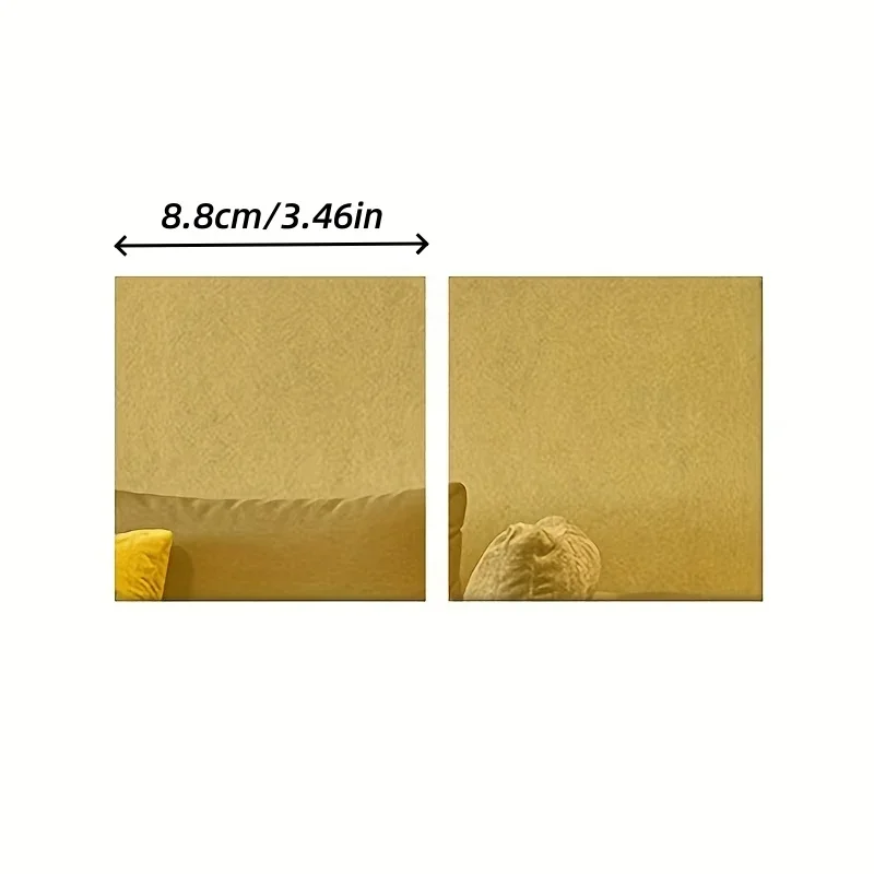 20pcs 10cm Golden Square Acrylic Mirror Self-adhesive Wall Sticker DIY Decorative Background for Living Room, Bedroom, Sofa