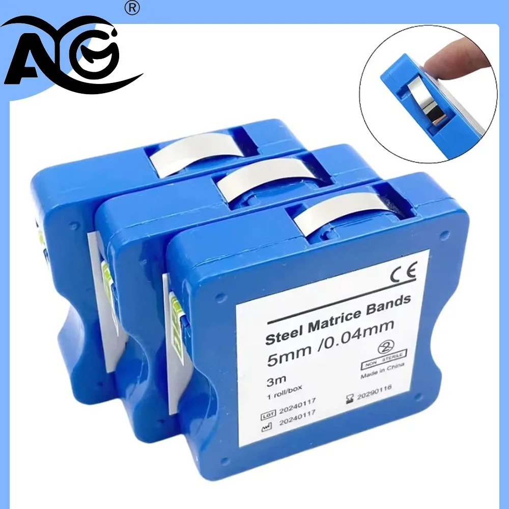 Dental AG Matrix Strip Dental Stainless Steel/Resin Film Restoration Light Cured Resin Clear Matrix Bands 5mm/6mm/7mm Width
