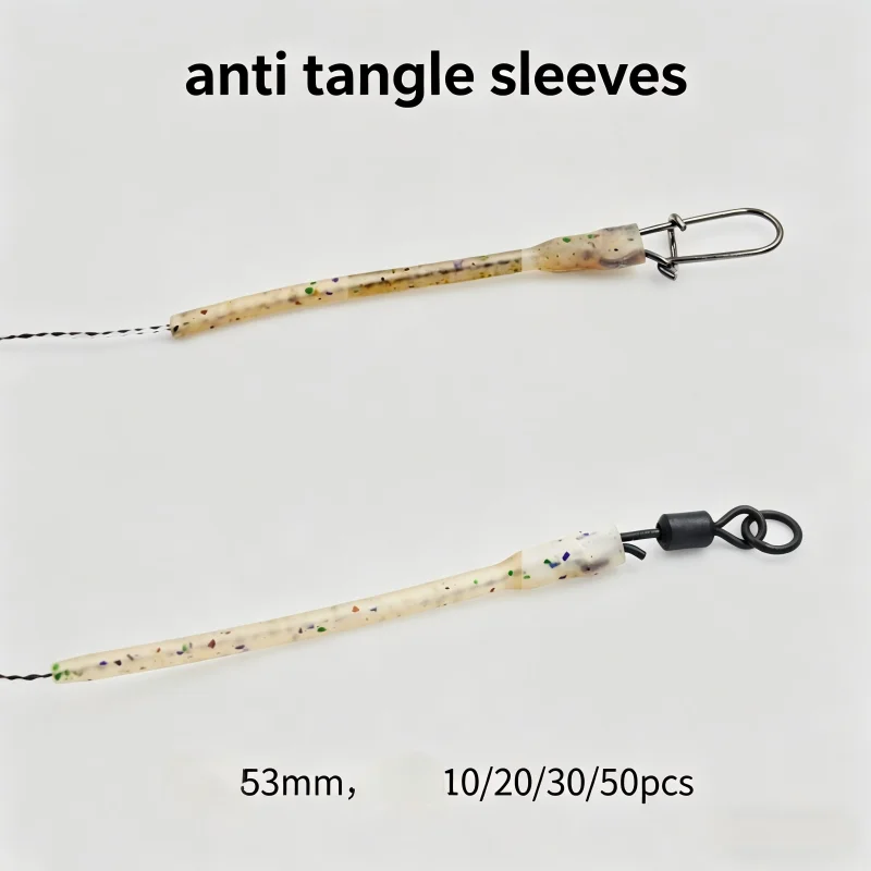 

10/20/30/50pcs Camouflage Anti Tangle Sleeves Fishing Terminal Tackle Delicate Design Hook Connector Fishing Accessories