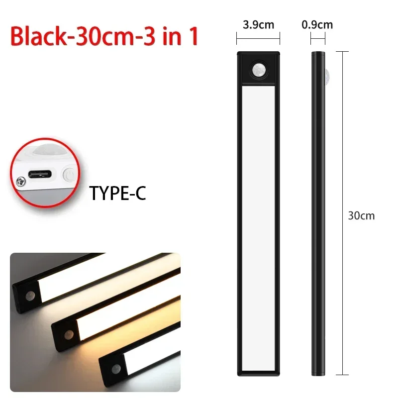 VENUSWING LED Unterschrank Lichter 10-50CM Motion Sensor Lampe USB Aufladbare Drahtlose Nachtlicht Küche Schlafzimmer Schrank Innen beleuchtung 3