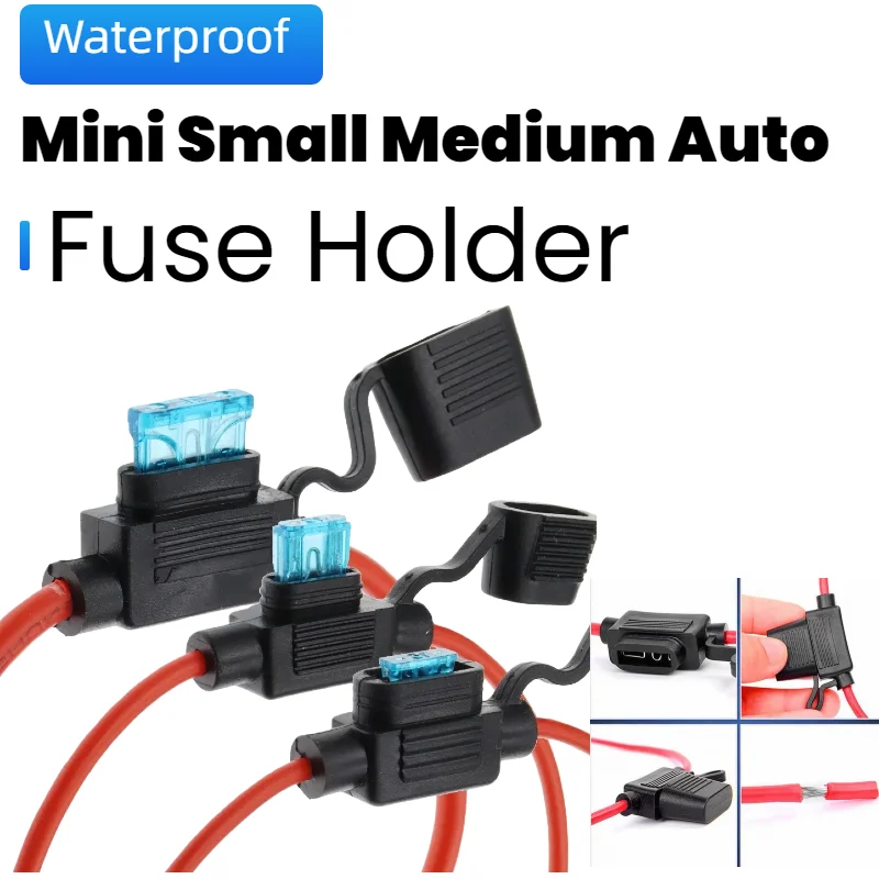 10-2 PCS,18 Gauge Fuse Holder 12V for ATC/ATO Blade Fuse Inline Fuse Holder 12V with 18 AWG Wires with 10A 15A Fuse Car