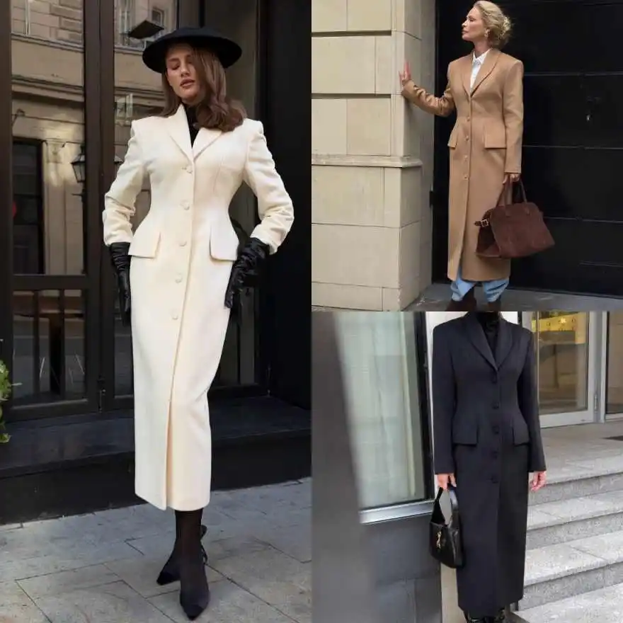 Exquisite Women Wool Coat 1 Pieces Jacket Single Breasted Lady Formal Occasion Banquet Party Business Office Customized